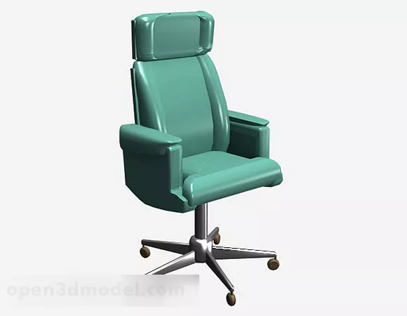 Green Leather Office Chair 3d model Green Leather Office Chair 3d model