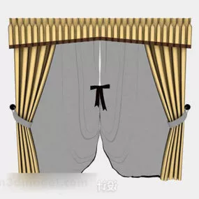 Yellow Grey Curtain 3d model