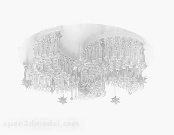 Gorgeous White Crystal Chandeliers 3d model Gorgeous White Crystal Chandeliers 3d model