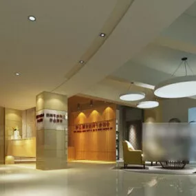 Company Front Desk Space Interior 3d model
