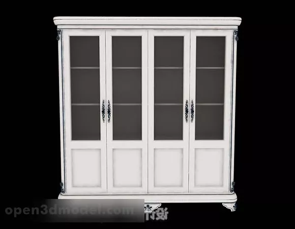 White Wooden Display Cabinet V1 3d model White Wooden Display Cabinet V1 3d model