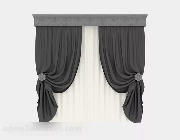 Gray Curtain V1 3d model Gray Curtain V1 3d model