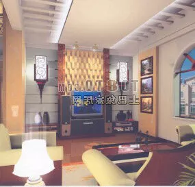 Living Room Interior V29 3d model