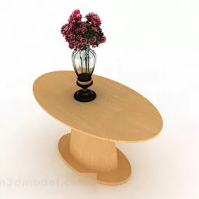 Yellow Oval Coffee Table 3d model