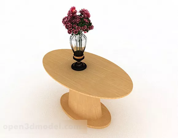 Yellow Oval Coffee Table 3d model Yellow Oval Coffee Table 3d model