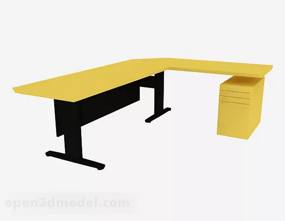 Yellow Office Desk V1 3d model Yellow Office Desk V1 3d model