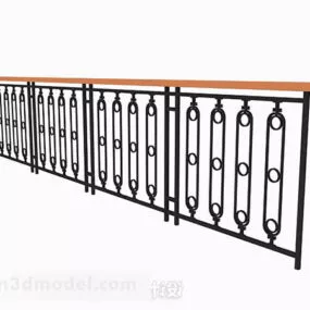 Black Iron Railing V1 3d model