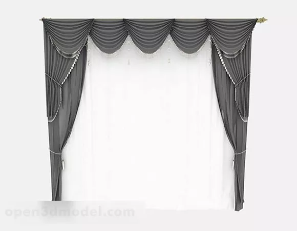 Gray Home Curtains V1 3d model Gray Home Curtains V1 3d model