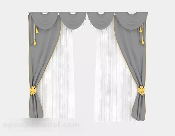 Gray Home Curtains V2 3d model Gray Home Curtains V2 3d model