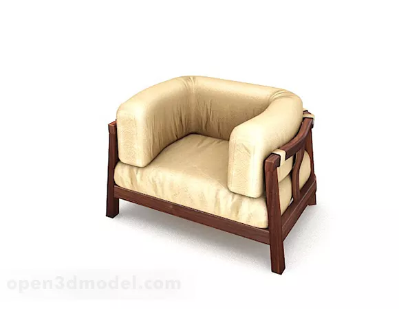 Yellow Leather Single Sofa 3d model Yellow Leather Single Sofa 3d model