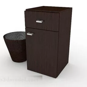 Wooden Brown Locker Furniture 3d model