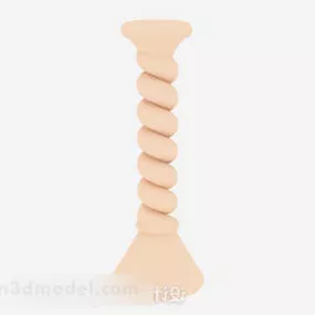 Yellow Pillar Wooden Column 3d model