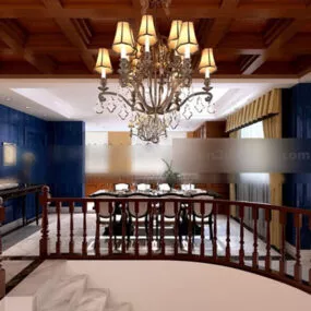 Classic Dinning Room Furniture Interior 3d model