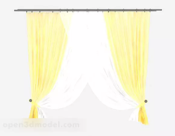 Yellow Curtain V1 3d model Yellow Curtain V1 3d model
