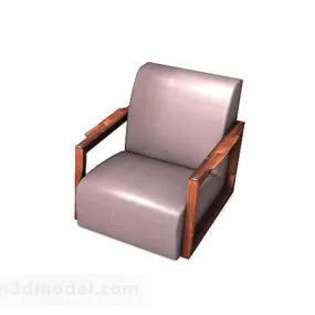 Brown Wooden Single Sofa 3d model
