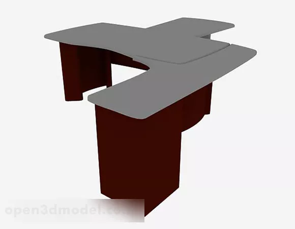 Brown Office Desk 3d model Brown Office Desk 3d model