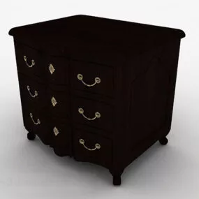 Wooden Brown Office Cabinet V1 3d model