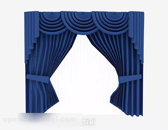 Blue Fabric Curtain V1 3d model Blue Fabric Curtain V1 3d model