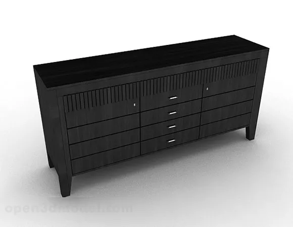 Black Wooden Tv Cabinet V4 3d model Black Wooden Tv Cabinet V4 3d model