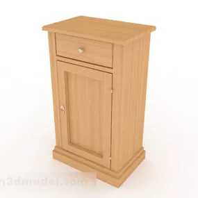 Yellow Wooden Office Cabinet V1 3d model