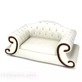 European White Single Sofa 3d model