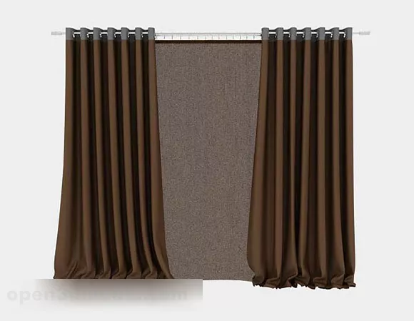 Brown Curtain V2 3d model Brown Curtain V2 3d model