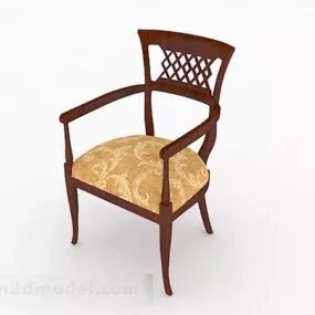 Brown Wooden Home Chair 3d model