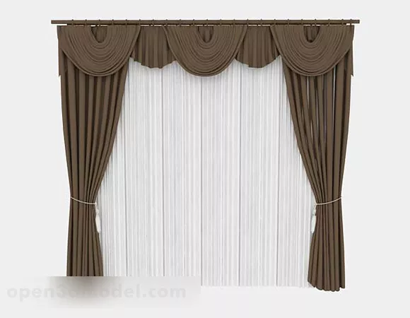 Brown Curtain V3 3d model Brown Curtain V3 3d model