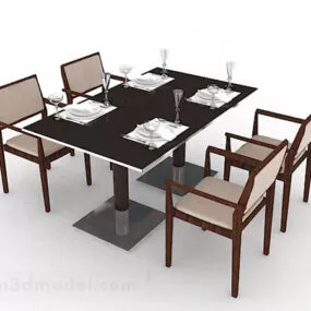 Simple Dining Table Chair 3d model