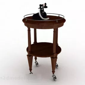 Round Coffee Table Wooden 3d model