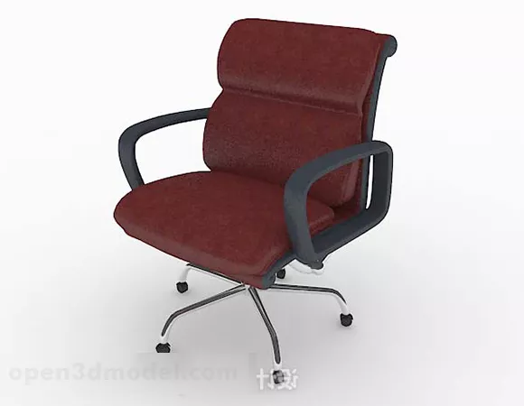 Red Fabric Office Chair 3d model Red Fabric Office Chair 3d model