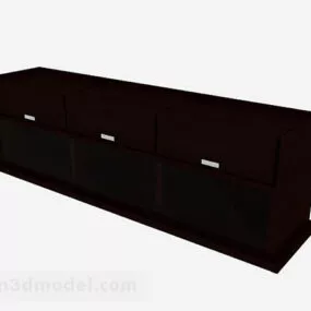 Brown Wooden Tv Cabinet V30 3d model