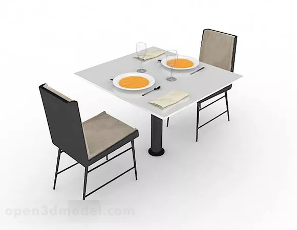 Simple Dining Table Chair V1 3d model Simple Dining Table Chair V1 3d model