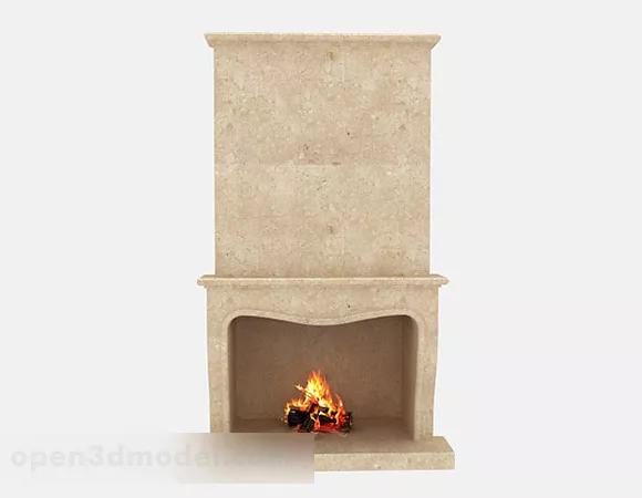 Greek Carved Fireplace 3d model