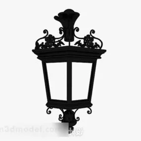 Black Garden Lamp 3d model