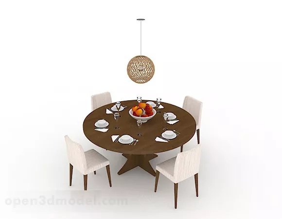 Round Dining Table Chair V2 3d model Round Dining Table Chair V2 3d model