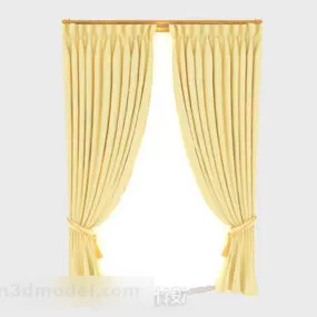 Yellow Home Curtains 3d model