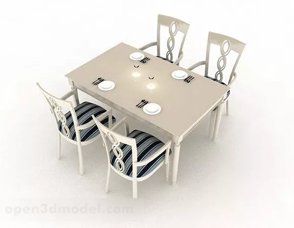 European Simple Dining Table Chair 3d model European Simple Dining Table Chair 3d model