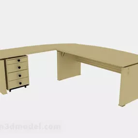Yellow Office Desk V3 3d model
