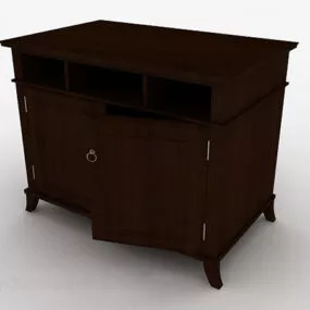 Dark Brown Wooden Locker 3d model