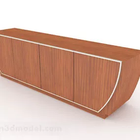 Yellow Wooden Tv Cabinet V12 3d model