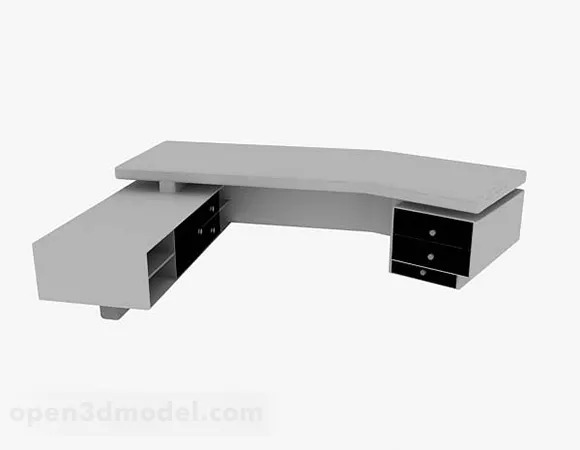 Gray Paint Office Work Desk 3d model Gray Paint Office Work Desk 3d model
