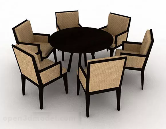Simple Wooden Small Dining Table And Chair 3d model Simple Wooden Small Dining Table And Chair 3d model