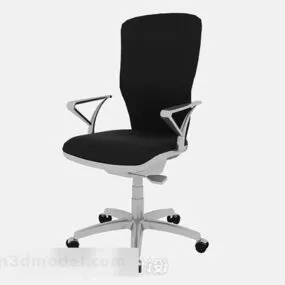 Black Fabric Office Wheel Chair V1 3d model