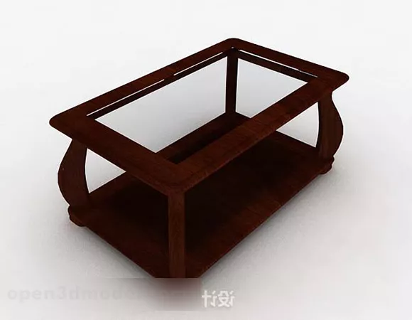 Brown Wooden Coffee Table V20 3d model Brown Wooden Coffee Table V20 3d model