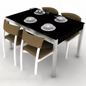 Simple Dining Table And Chair 3d model