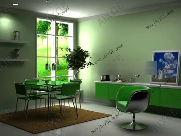 Green Space Dinning Space 3d model Green Space Dinning Space 3d model