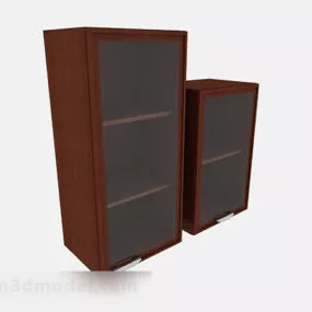 Bedroom Wooden Simple Display Cabinet 3d model