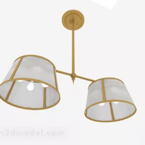 Brown Shade Brass Chandelier 3d model