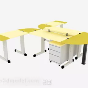 Yellow Paint Office Desk 3d model